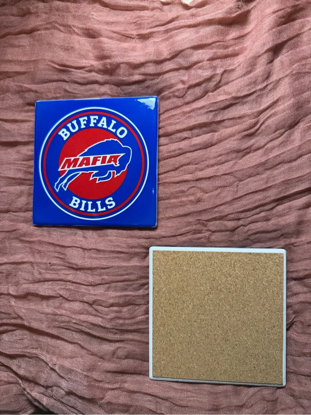 Buffalo Bills Mafia Home Drink Coaster Set - Ceramic Square Dining Room Coffee